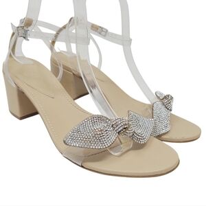 Schutz | Women's Silver Elegant Elyda Rhinestone Embellished Sandals (Size 9B)